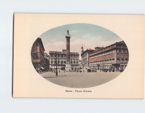 Postcard Piazza Colonna Rome Italy