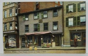 Boston Massachusetts Paul Revere House as it was 1907 Postcard N8