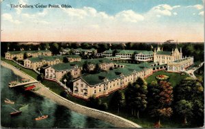 Postcard OH The Cedars Cedar Point on Lake Erie Island Steamer 1917 M47