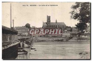 Old Postcard Nevers The Loire and the Cathedral