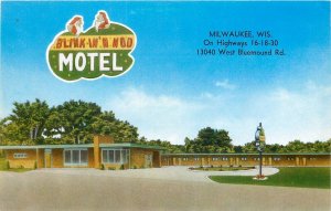 Postcard 1950s Wisconsin Elk Grove Blink-In-n-Nod Motel occupation roadside WY24