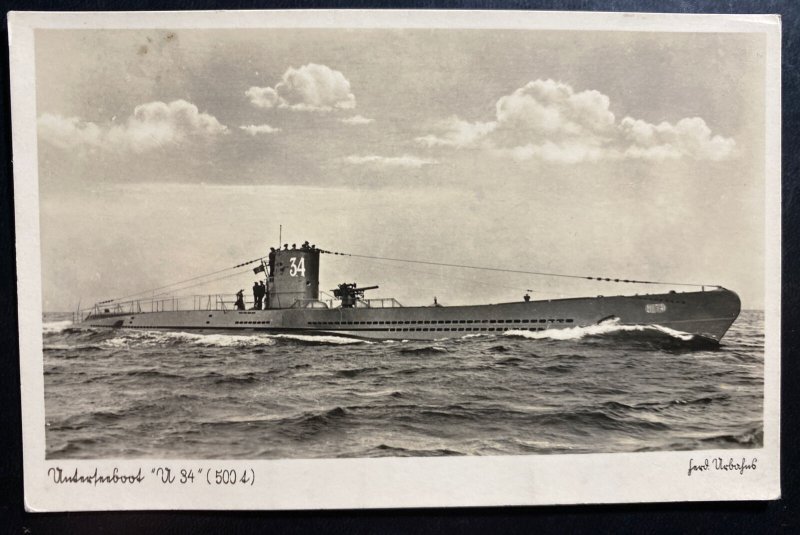 Mint Germany Real Picture Postcard Submarine U Boat U 34 On High Seas