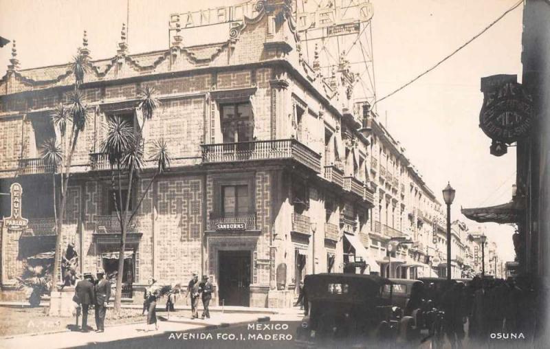 Madero Mexico Street Scene Real Photo Antique Postcard J79746