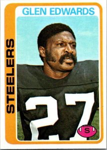 1978 Topps Football Card Glen Edwards Pittsburgh Steelers sk7468