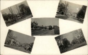 Newark Valley NY Multi View Including RR Train Depot Station c1910 RPPC