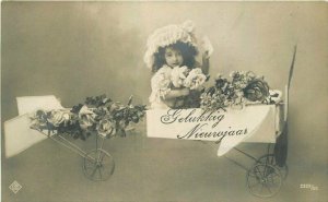 1910 Early Aviation Fantasy Girl RPPC Photo Postcard 21-6971