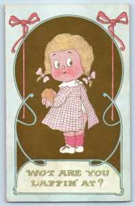 c1910's Little Girl Wot Are You Laffin At Connersville Indiana IN Postcard