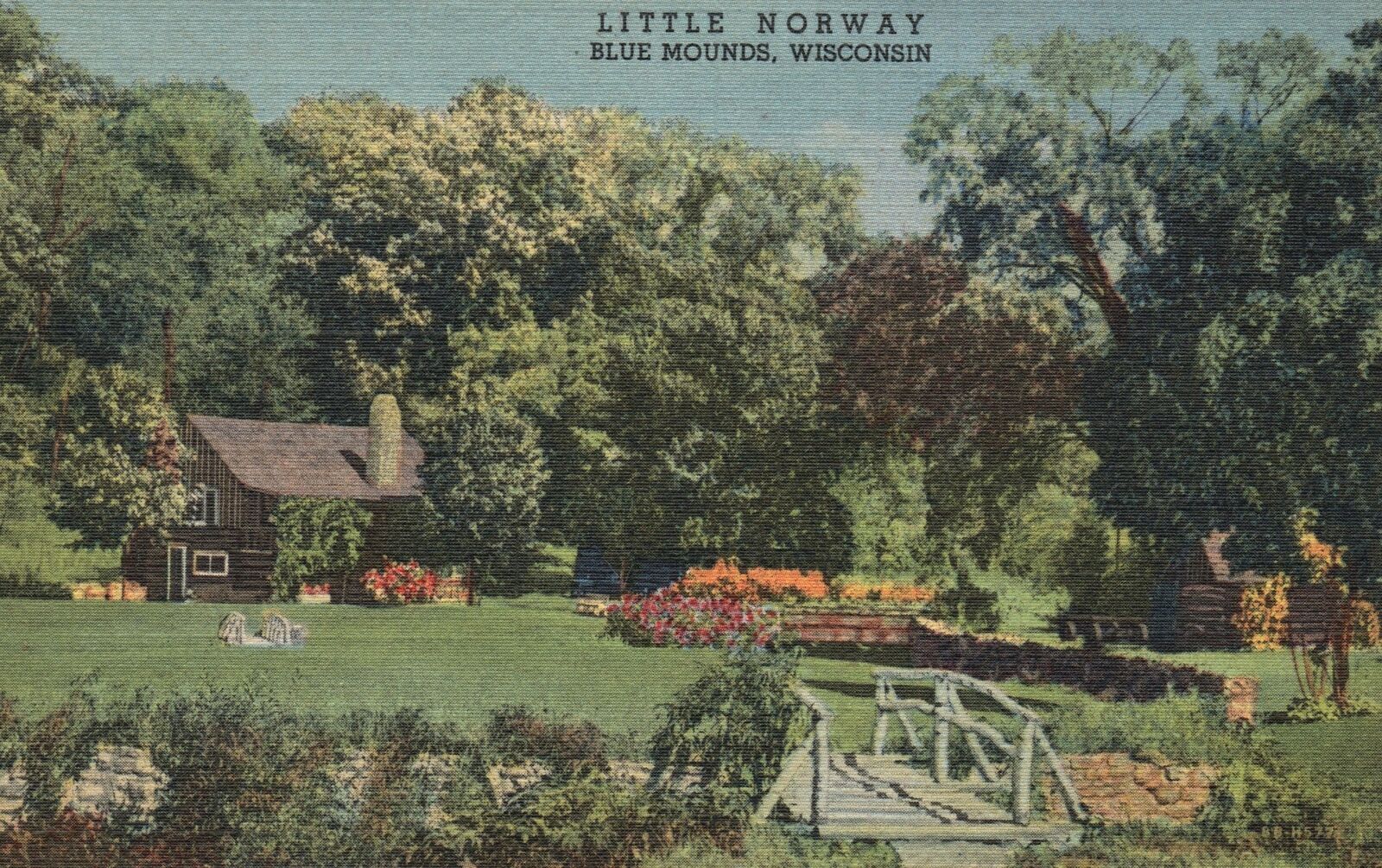 Vintage Postcard 1930's Little Norway Blue Mounds Wisconsin Wis