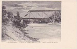 Kansas Chetopa Moonlight on The Neosho River Albertype