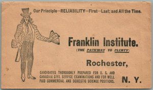ROCHESTER NY FRANKLIN INSTITUTE PATRIOTIC COVER w/ UNCLE SAM ANTIQUE