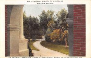 Greeley Colorado State Normal School Courtyard Antique Postcard K66116