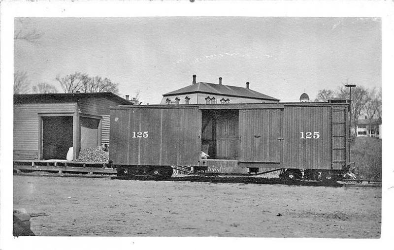 S.R. & S.R. Narrow Gauge Railroad Box Car #125 RPPC Postcard