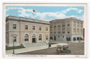 Post Office Masonic Building Tyrone Pennsylvania postcard