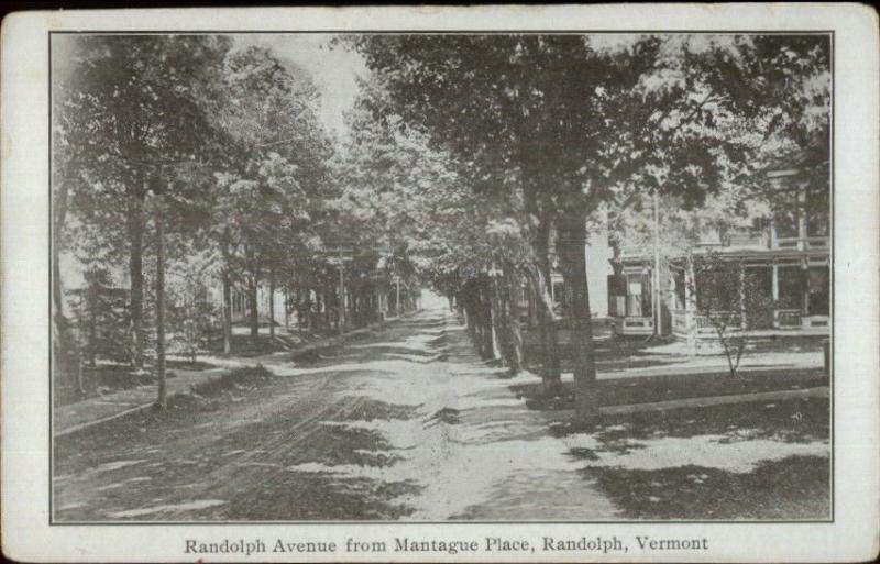 Randolph VT From Mantague Place c1910 Postcard