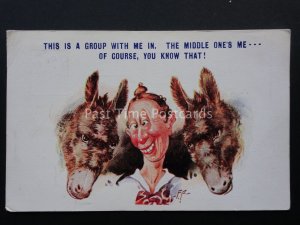 Comic Postcard DONKEY / ASS - THIS IS THE GROUP WITH ME c1935 by Bamforth 1786