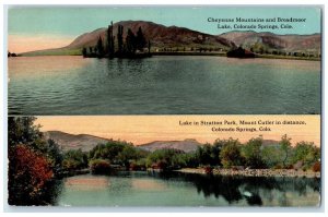 Cheyenne Mountains Broadmoor Lake Stranton Park Colorado Springs CO Postcard