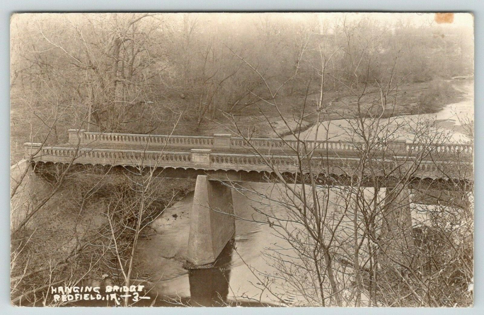 Redfield IowaHanging BridgeLost Steel Stringer1914 Real Photo