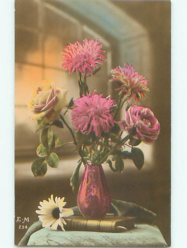 tinted rppc c1910 BEAUTIFUL FLOWERS AC9244