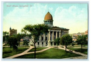 c1910s Court House, Springfield, Illinois IL Antique Unposted Postcard 