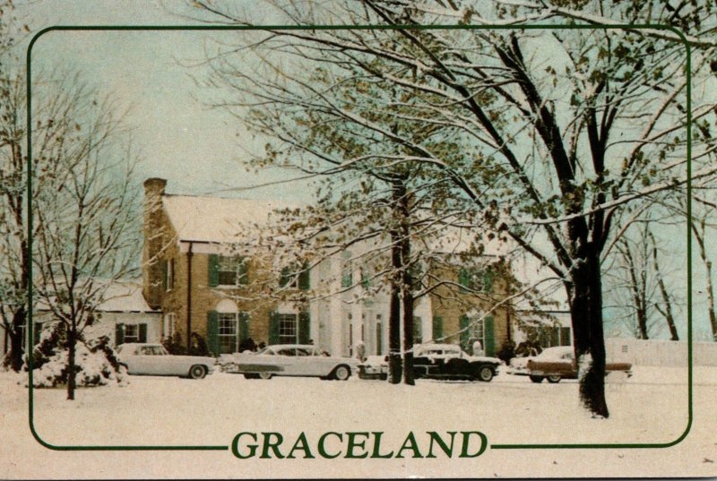 Tennessee Memphis Graceland Snow In Winter Elvis Presley's Home