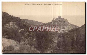 Old Postcard Eze Corniche Road