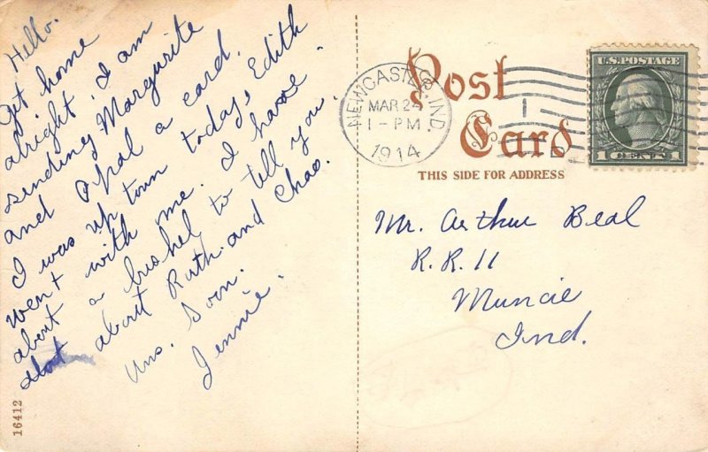 Heller Bros. Green Houses, Newcastle, Indiana 1914 Rare Vintage Postcard