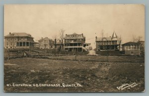 QUINCY PA U.B. ORPHANAGE ANTIQUE REAL PHOTO POSTCARD RPPC