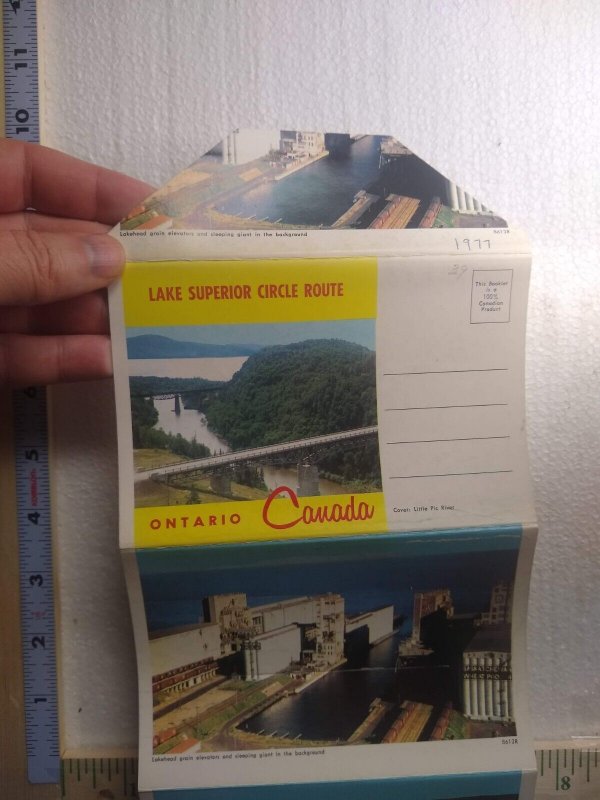 Postcard Album Lakehead grain elevators and sleeping giant, Canada 