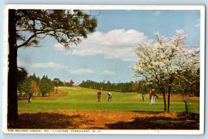 Pinehurst North Carolina NC Postcard Second Green No 3 Course Field 1951 Vintage