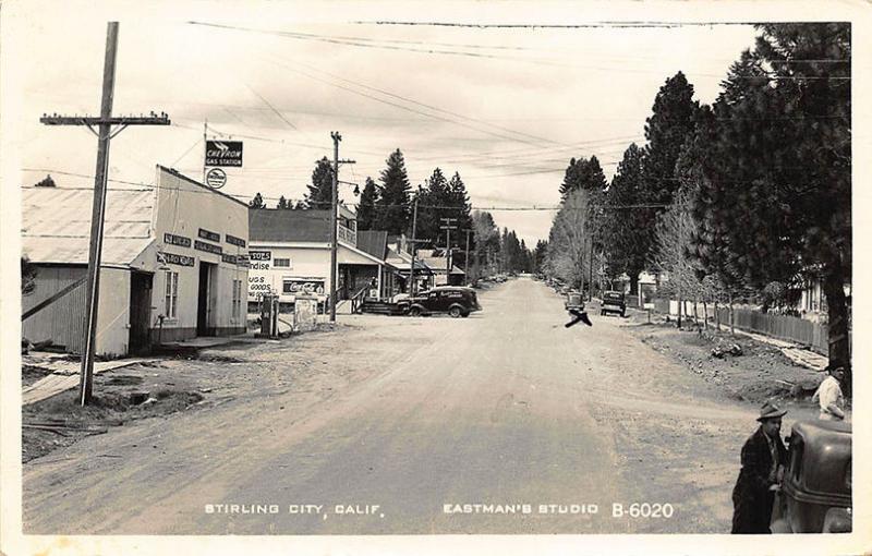 stirling city ca street view chevron gas station signed rppc postcard hippostcard stirling city ca street view chevron