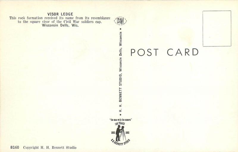 Visor Ledge Rock Formation Wisconsin Dells WI Postcard 