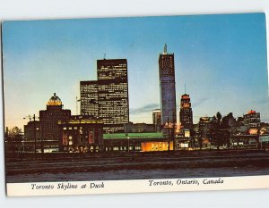 Postcard Skyline At Night Toronto Canada