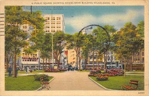 Public Square showing Miners Bank Building Wilkes-Barre, Pennsylvania PA s 