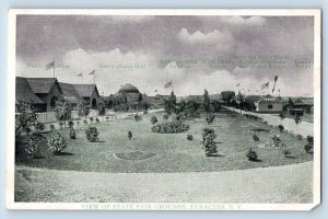 Syracuse New York NY Postcard View Of State Fair Grounds Flags c1910's Antique