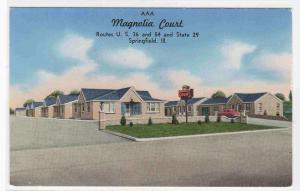 Magnolia Court Motel US 36 Springfield Illinois postcard