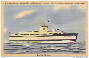 The S. S. Pocahontas, Automobile & Passenger Transport Between Cape Charles &...