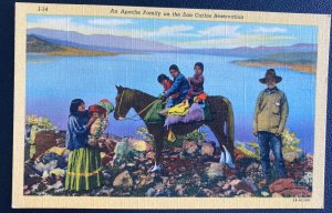 Mint USA Picture Postcard Native American Apache Indian Family On The San Carlos