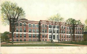 MA, Springfield, Massachusetts, Technical High School, American Postcards