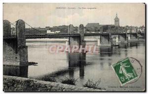 Postcard Old Jargeau (Loiret) The Suspension Bridge