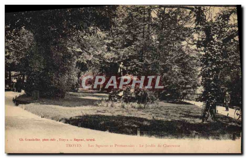 Old Postcard Troyes Squares And Walks Garden Chevreuse