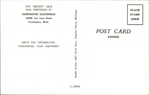 Farmington Michigan Electronics Tube Tester A610 c1950-60s Vintage Postcard