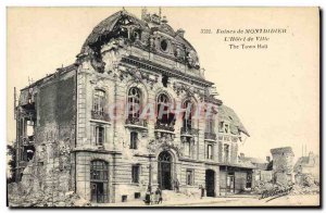 Old Postcard Militaria Ruins of Montdidier The town hall