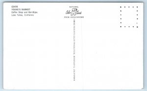 LAKE TAHOE, CA California ~ Bal-Bijou & YOUNG'S MARKET c1940s Car Postcard