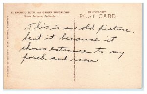El Encanto Hotel and Garden Bungalows, Santa Barbara, CA Hand-Colored Postcard