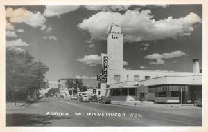 RPPC SONOMA INN WINNEMUCCA NEVADA CARS HOTEL REAL PHOTO POSTCARD (c. 1950s)