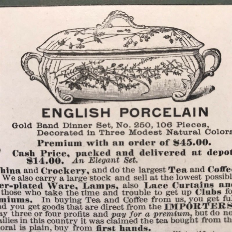 1892 London Tea Co. Decorated Porcelain Victorian Era Print Ad 2T1-52