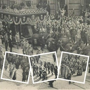 Brussels 1935 Solemn Funeral Event Her Majesty Queen Astrid lot of 4 postcards