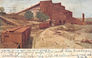 OLD FORGE BREAKER TRAIN SCRANTON PENNSYLVANIA POSTCARD 1908