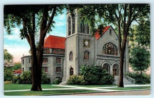 WATSEKA, Illinois IL ~ METHODIST EPISCOPAL CHURCH ca 1940s Linen Postcard