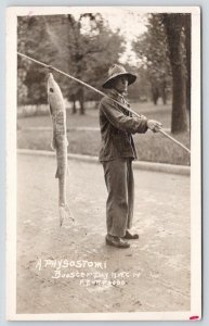Evanston IL~Northwestern University~NWC Booster Day Parade~Sucker Fish~1914 RPPC
